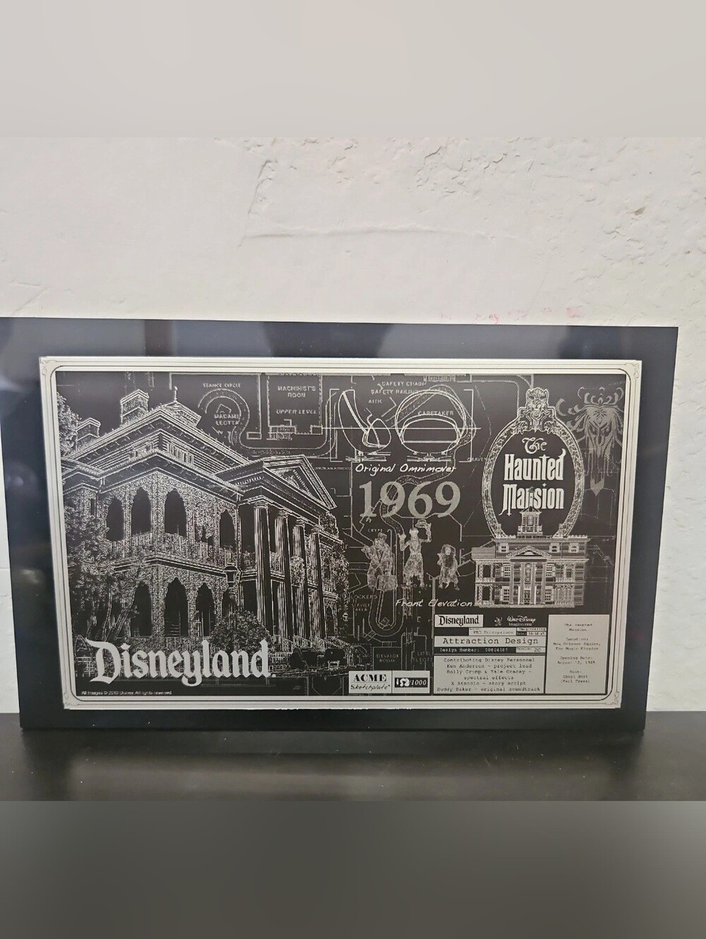 Disneyland Haunted Mansion Acme Archives Imagineering Sketchplate LE
